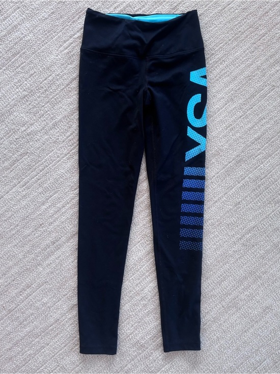 Victoria's Secret Pants - Victoria's Secret VSX Black Leggings with Bright Blue Side Logo